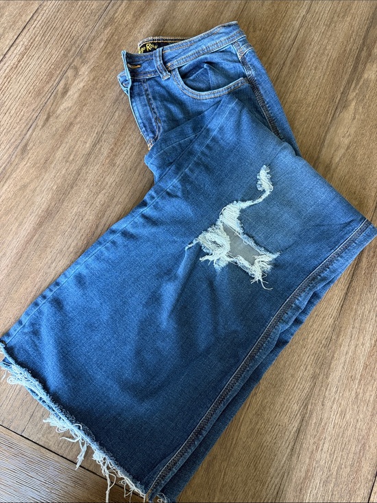 Indigo Rein Denim - Indigo Rein Blue Distressed Denim Jeans - Flare/Wide Leg